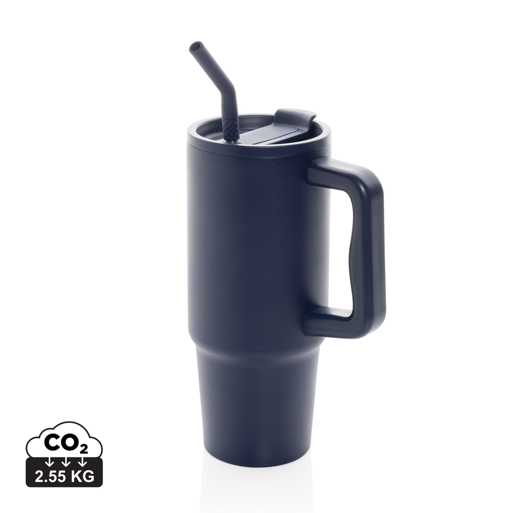 Mug promotionnel 900ml en inox recyclé Embrace Bleu marine